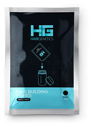 Hair Genetics Advanced Hair Building Fibers Paquete de recambio grande de 50 g (negro)