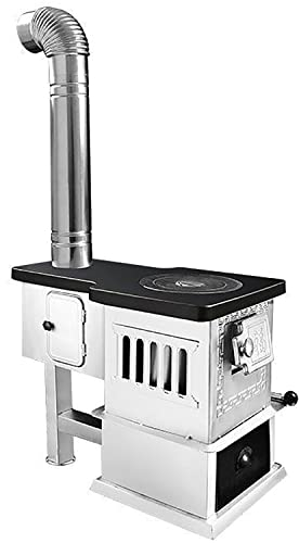 Poêle à bois, poêle à charbon en acier moulé, chauffage d'intérieur avec four, réchaud de camping pour le charbon, le bois, la paille de culture, le poêle à charbon pèse 14 kg