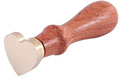 1PCS leerer Wachsstempel 25mm/1'' herzförmige Wachsstempel mit 1PC Universalholzgriff leerer herzförmiger Wachsstempel für DIY-Handwerk