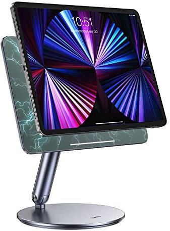 BENKS Magnetisch iPad Pro 12,9 Ständer mit 360° Drehbare Basis, Aluminium Verstellbarer Faltbarer iPad Ständer für Apple iPad Pro 12.9 3rd/4th/5th