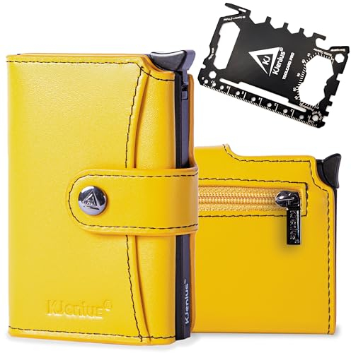 KJENIUS Dante | Kartenhalter Wallet Mit Münzfach + Multitool 46 Werkzeuge in 1 | Geldbörse Herren RFID Blocker Karte - Portmonee Herren Slim Wallet Damen | Gadgets Kleine Geschenke für Männer