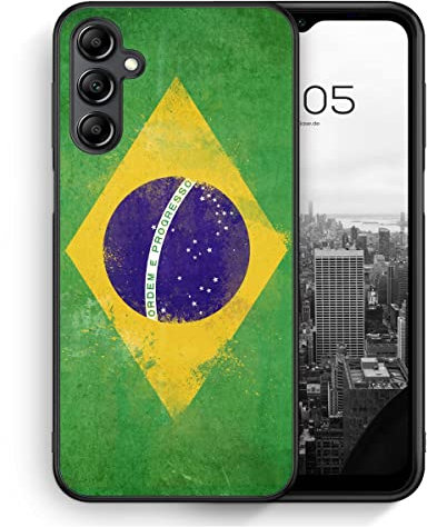 MUNIQASE Brasilien Grunge - Silikon Hülle für Samsung Galaxy A54 5G - Brasilianische Schutzhülle Handyhülle Case Cover