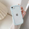QLTYPRI Case for iPhone SE 2022 / SE 2020, iPhone 8/7, Cute Curly Wave Frame Clear Case for Girls Women, Transparent Soft Silicone TPU Bumper Shockproof Phone Cover - Light Blue