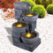 Fontaine de Jardin - Fontaine décorative - avec lumière LED - 230 V - Cascade - pour Jardin, étang de Jardin, terrasse, Balcon - Très décorative