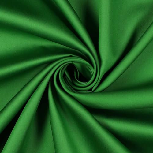 0,5m Baumwoll-Satin Baumwollstoff Satinstoff Meterware unifarben Oeko-Tex zertifiziert, Farbe:grün