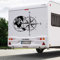 Rakelfix 1 x Kompass Weltkugel Aufkleber Größe&Farbe anpassbar Wohnmobil Caravan Auto Wohnwagen Weltkarte Sticker Kompassrose Windrose