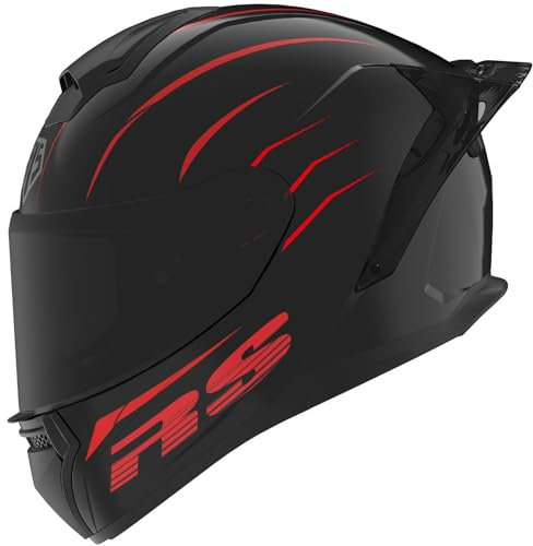 Motorrad-Integralhelm, DOT/ECE-zugelassener Motorrad-Moped-Helm, Straßenrad-Renn-Sturzhelm mit dunklem Visier für Männer und Frauen,C,L
