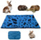 NEO SOLVO Käfigeinlage für Kaninchen und Meerschweinchen mit Abnehmbarer Fleece-Tunneldecke - perfekte Einstreu für Innenkäfige und C&C - saugfähig, wasserdicht - 60 x 50 cm - Dunkelblau