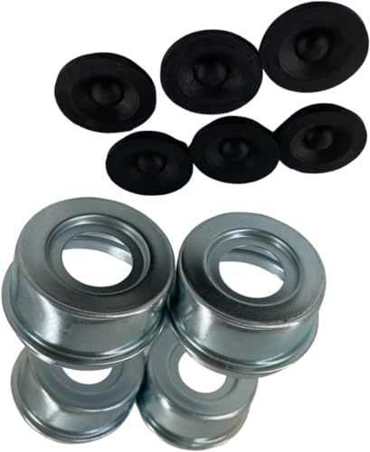 BBMTA Replacement Trailer Hub Cap 2.72 4X Trailer Axle Bearing Dust Cap Cup Grease Cover with 6 Rubber Plugs Fits Dexter EZ 7000 to 8000 Pound Axles Dust Cap