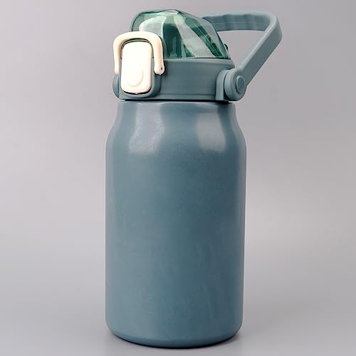 Borraccia Borraccia termica 1 litro Aubini Borraccia in Acciaio inox Manico bottiglia palestra Scuola Borracce termiche borraccia termica con beccuccio per Acqua bambini Termos caffè Blu