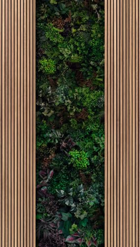Livingwalls Fototapete Wandpaneel Optik in Braun, Grün, Schwarz - hochwertige Vliestapete 398521 mit Motiv auf 1,59 m x 2,80 m - Made in Germany