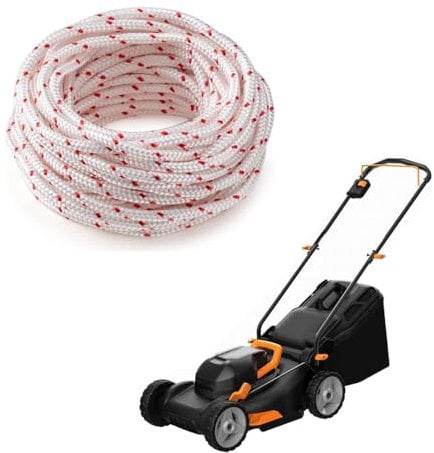 Pull Cord, Lawnmower Pull Cord, Pull Cord for Petrol Lawnmower, Pull Cord String, Cord, Used for Small Mechanical Equipment, Lawn Mowers, Water Pump, Replacement Starter Rope, Etc(4.0mm*10 Meters)