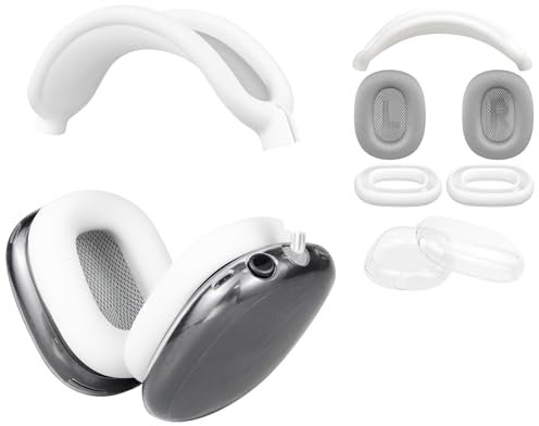 SOULWIT Ersatzkit für AirPods Max – Netzstoff-Ohrpolster + Kopfbandabdeckung + TPU-Schutzcase + Silikon-Ohrpolsterabdeckung, schweißfest und Kratzfest, Zubehör mit weicherem Schaumstoffkissen