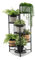 RELAX4LIFE Pflanzenständer Metall, Blumentopfhalter 6 Stufen, Blumenständer mit Drehbarem Design, Blumentreppe für Terrasse Garten Balkon Wohnzimmer, Pflanzenregal Schwarz