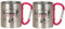 2 Stück Outdoorbecher mit Karabiner pink Metall 200ml Wanderbecher Tasse Camping Campingqueen