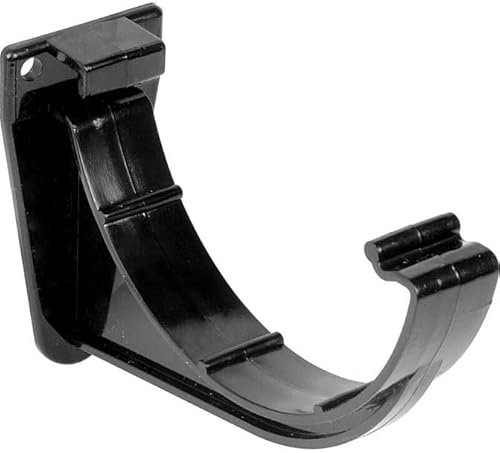 Round Fascia Conservatory Gutter Brackets, 112mm Rain Water Systems| Gutter Clips for Guttering (Pack of 5) (Black)
