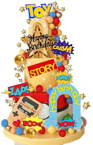 Giaonlgy 41PCS Tortendeko Geburtstag Kinder,Happy Birthday Kuchendekoration,Kuchen Deko Junge Mädchen,Cupcake Topper Deko,Cartoon Kuchendekoration Kinder