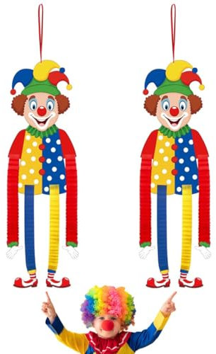 DWFEYOI Banner Karneval Deko, 2pcs Clown Banner Karneval Clown Deko Hängend Tür Wand Banner Fasching Geburtstag Party Hintergrund Dekoration Wanddeko Geburststagsparty,karneval