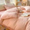 Seersucker Duvet Cover Set Double Size Beddding Set with Pillowcases for Teens Adults Soft Microfiber Polyester Seersucker Bedding, Pink, 200x200cm