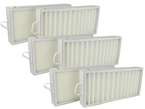 vhbw Filterset kompatibel mit Pluggit Avent P300N | AP300, P300 Lüftungsgerät - Luftfilter G4 / F7 (6 Stück), 35 x 16 x 4,5 cm, Weiß