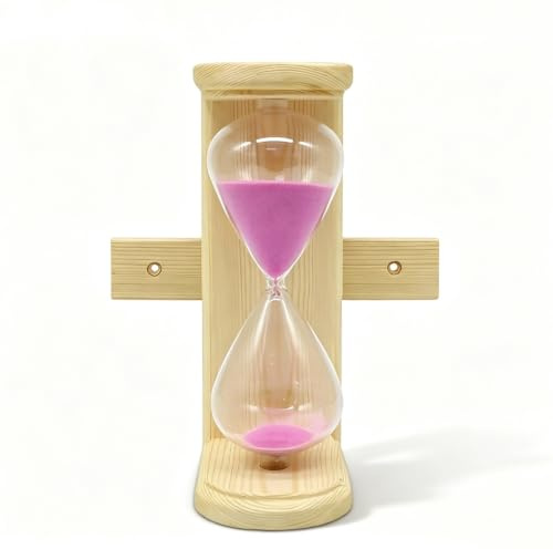 15 Minuten Holz Sauna Timer Sanduhr Sanduhr für Badehaus oder Dampfbad Hitzebeständiger Holzrahmen Kompakt Rose Pink Finish