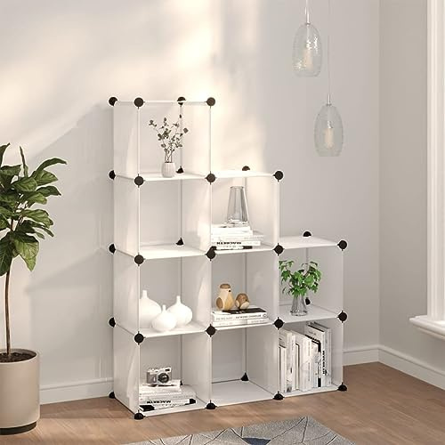 Frdhee Schuhkasten Schuhaufbewahrung Platzsparend,Regalsystem mit 9 Würfeln Transparent PP,Schuhe Schrank für Eingangsbereich,Flur,Wohnzimmer