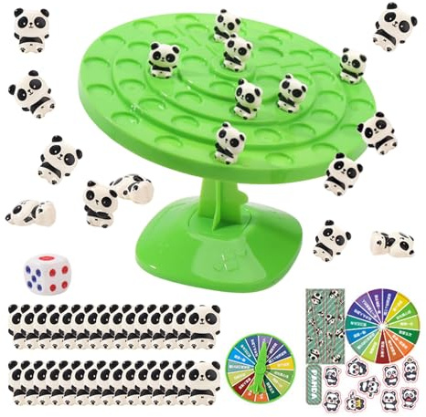 Geschicklichkeitsspiel Balance Spiel - Panda Bauklotz Tisch Puzzle | Balancier-Bauspiel | Für Familie Kinder Mädchen Geburtstag Weihnachten