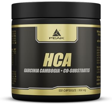 PEAK HCA - 120 Kapseln I 30 Portionen I Hydroxyzitronensäure I Blutzucker Management I Fettstoffwechsel I Diät I Garcinia Cambogia I L-Carnitin I Inositol I Cholin