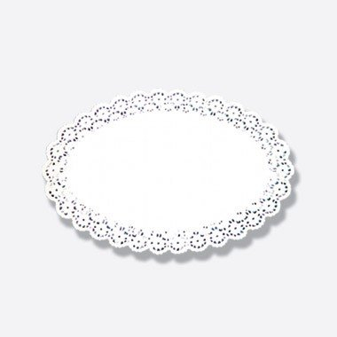 Bacher & Demmler Tortenspitze weiß oval 37x24cm 100er