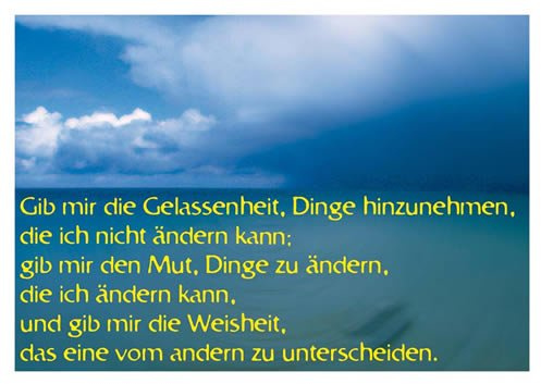 modern times 10er Set Postkarte LUSTIG - Motiv: GIB MIR DIE GELASSENHEIT ..., Anlass: Textkarten Weisheiten/Zitate, Künstler/Verlag: KARTENKOMBINAT, Größe: A6