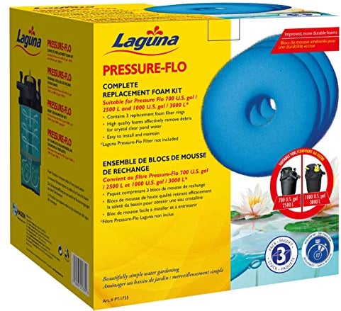 Laguna Ersatz Schaumstofffilter, für den Laguna Pressure-Flo 2500 und 3000, 3er Pack, 19.3 x 19.5 x 17.5 cm