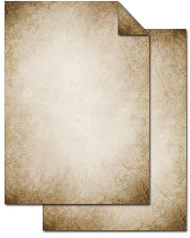 Logbuch-Verlag 100 Blatt Briefpapier A4 vintage alt antik beidseitig 100g Papier natur beige Druckerpapier Schreibpapier Briefbögen