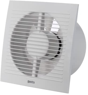 EUROPLAST Diameter 125mm Bathroom Extractor Fan with Timer - 5 inch Extractor Fan Bathroom - White Extractor fan - Axial Ventilation fan - Wall Mounted Fan - Square Fan