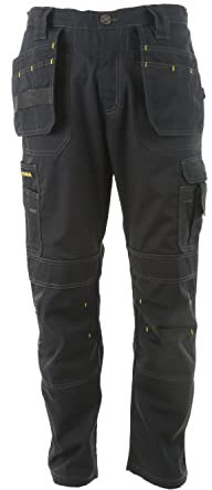 STANLEY Huntsville Men's Polycotton, Holster Pocket, Utility Cargo Work Trouser, Black W40/L31