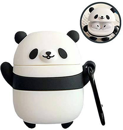 SGVAHY Schutzhülle für Airpods 1 & 2, niedliches Airpod-Gehäuse, Kawaii-Cartoon, weiches Silikon, kreative Panda-Form, Airpods 2. 1. Generation, kabellose Ladehülle, stoßfeste Schutzhülle