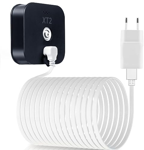 Itramax 9M Blink XT XT2 Ladekabel mit Ladegerät(1Stück),Wandadapter Stromversorgung und rechtwinkligen Micro USB Flach Kabel,Indoor Outdoor Wasserdichtes Netzteil Stromkabel für Blink XT XT2 Kamera