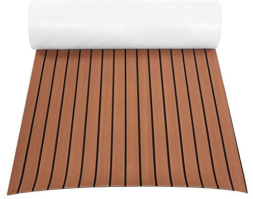 Greensen EVA Foam Flooring Teak, Ship Boat Floor, Decking Mat Boat Floor, Boots Flooring Non-Slip Yacht Mat Floor Mat Deck Pad for Yacht Boats Kayak 94 x 35.4 x 0.24in Dark Brown(Dark Brown)