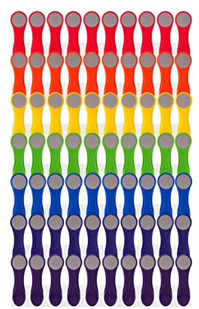 trendfinding 70 Regenbogen Wäscheklammern bunt mit Edelstahlfedern und Softgrip, langlebig und nachhaltig in umweltfreundlicher Kartonverpackung