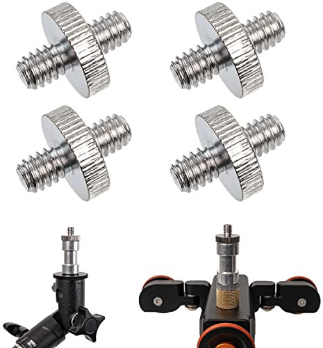 Vite adattatore da 1/4-20 a 1/4-20 filetto maschio, 4 pz, adattatori maschio-maschio a doppia faccia, riduttori, adattatori a vite, vite per treppiede, per treppiede, luce, accessori per fotocamera