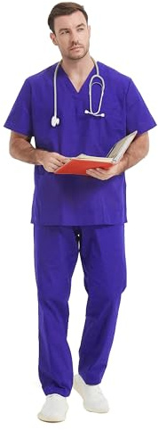 MISEMIYA - Uniformi Unisex Set Camice – Uniforme Medica con Maglia e Pantaloni Uniformi Mediche Camice Uniformi sanitarie - Ref.6801-6802 - Medium, Viola 68