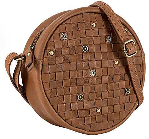 Gusti Umhängetasche Leder - Gabriella Umhängetasche Handtasche Schultertasche kleine Tasche Stadttasche Ledertasche Vintage Braun Leder