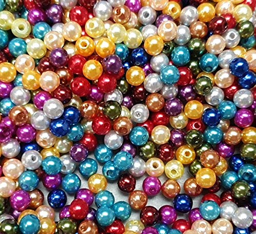1500Stk Zuchtperlen Imitat Perlen, Perlmutt Wachsperlen 4mm Gemischte Farbe Kunstperlen, Für Hochzeit Party Dekoration Schmuck Basteln, Wax Beads