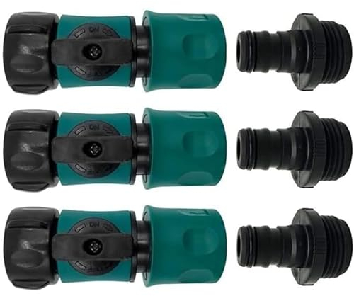 Hydrogarden Absperrventil für Rohr Verbinden Schlauchverbinder mit Absperrventil Extender Universal Ventil Schalter Schläuche Schlauchkupplung einzeln abgestellt Werden