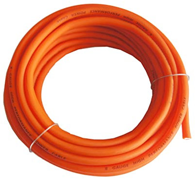 ROCK DIRECT 8 Gauge AWG CCA Power Ground Wire Cable Battery Cable Wire, Home Speaker Stereo System, Automotive Use (25ft Orange)