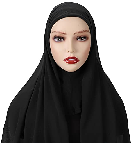 ISAKEN Frauen Muslim Hijab Kopftuch Damen Hijab Muslimisch Kopftüchern Schal aus weichem Chiffon, Frauen Schal Kopfbedeckung Hidschab Islamische Gesichtsschleier Turban