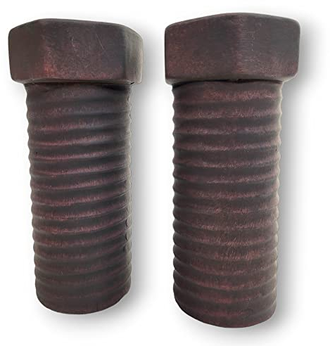 BUSDUGA 4144 2er Set Vasen im Industriellen Stil, 16,5 cm Höhe, Schrauben Design antik
