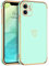 GUAGUA Handyhülle für iPhone 12 Mini Hülle Cute Herz Muster Galvanisierte Kameraschutz Stoßfeste Silikonhülle Weich TPU Silikon Schutzhülle Dünn Hülle Silikon case für iPhone 12 Mini (5,4''), Grün