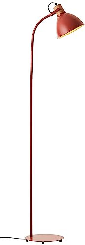 Brilliant Erena Standleuchte 1,5m rot Metall/Holz Fußschalter 1x A60, E27, 40 W, Geeignet für Normallampe (nicht enthalten)