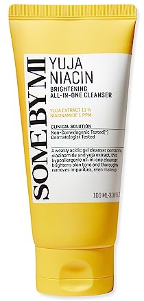 SOME BY MI Yuja Niacin All-in-One Aufhellungsreiniger, 3,38 Oz, 100 ml – milde tägliche Gesichtsreinigung – Formel mit niedrigem pH-Wert ohne Hautreizungen