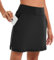 Timuspo Damen Tennis Skort Sportrock mit Hose, Wanderrock, Fahrradrock, Sommerhosenrock für draußen, Workout,Schwarz,S